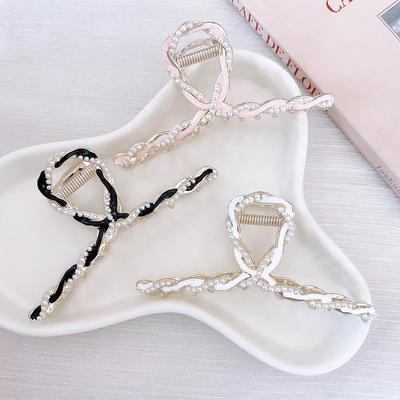 Pearl Hair Claws Metal Hairpins for Women Large Hair Claw Shark Clips Women's Tough Colorful Hair Accessories Hairpins