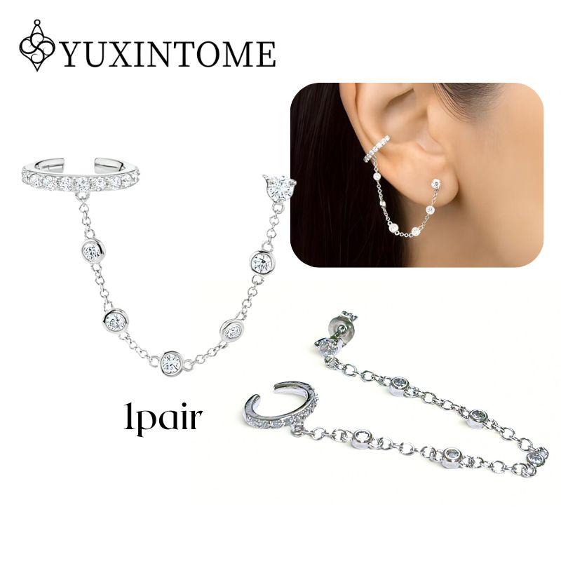 925 Silver Ear Needle Crystal White Zircon Silver Series Tassel Drop Earrings Luxury Fashion Party Jewelry Accessories