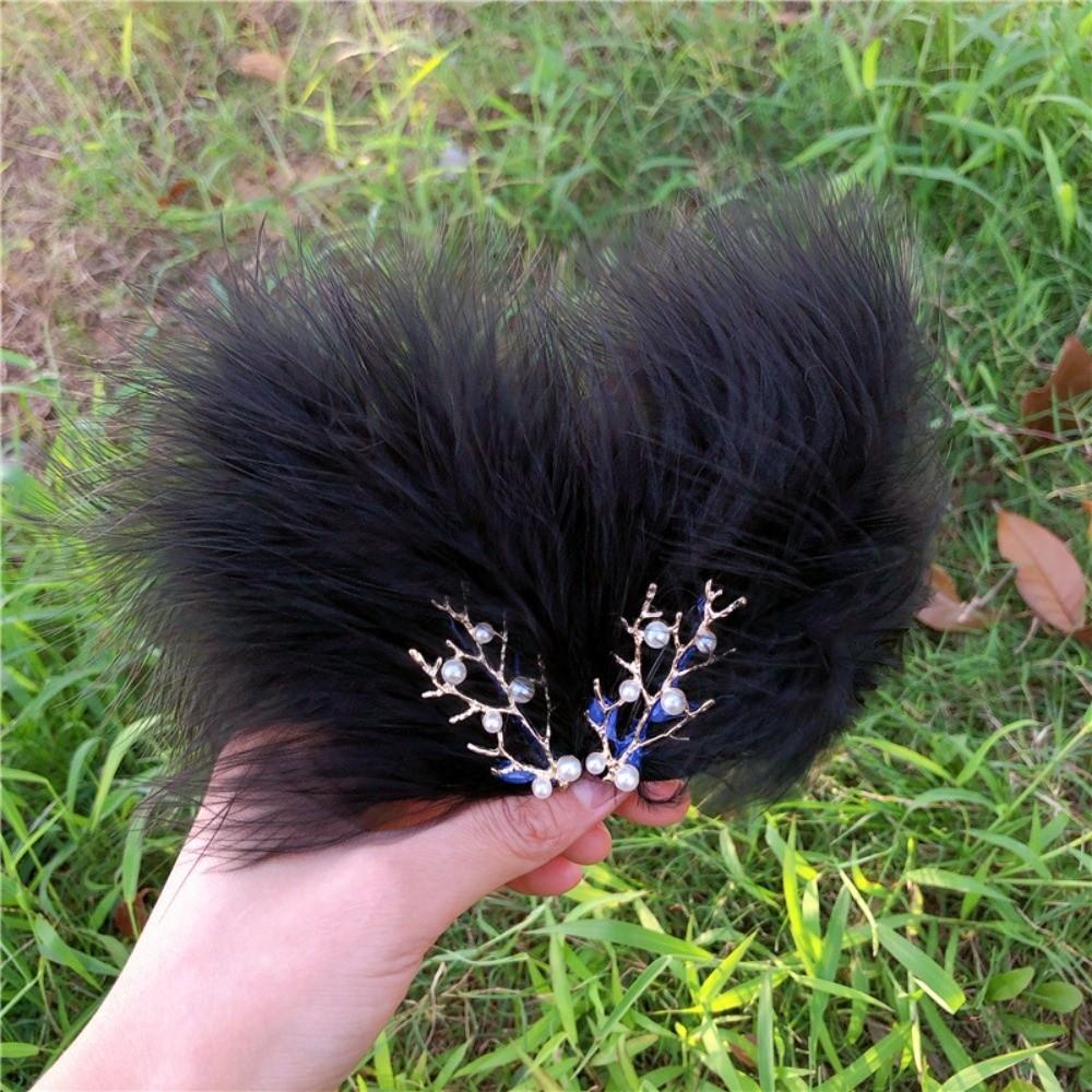 Fairy 12cm Fairy Feather Hairpins Feather Sweet Style Feather Barrettes Side Clip Feather Hair Clip Wedding Party