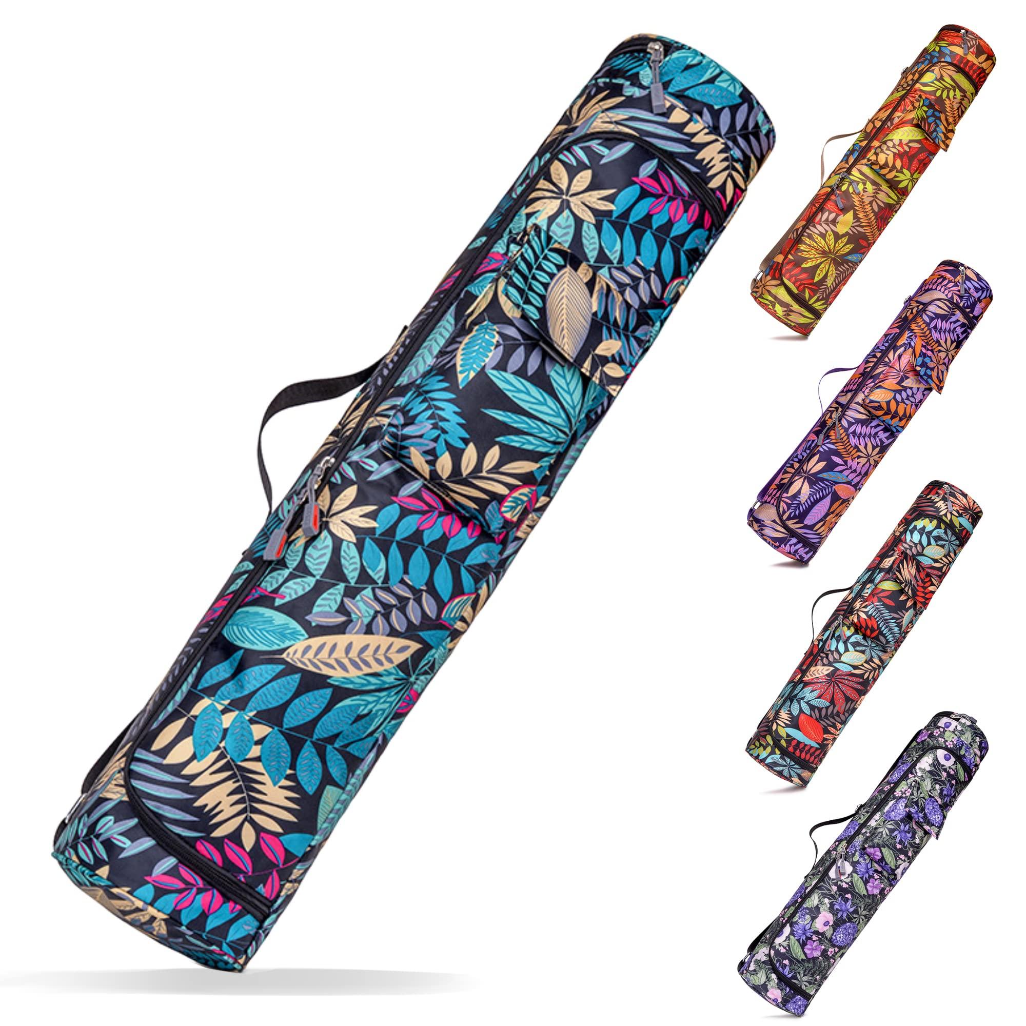 

Yoga Mat Case with Small Pocket for Easy Large Stylish Mat Yoga Fits Mats up to 8mm Thick Instructor-Supervised Storage, Zipper, Lightweight,