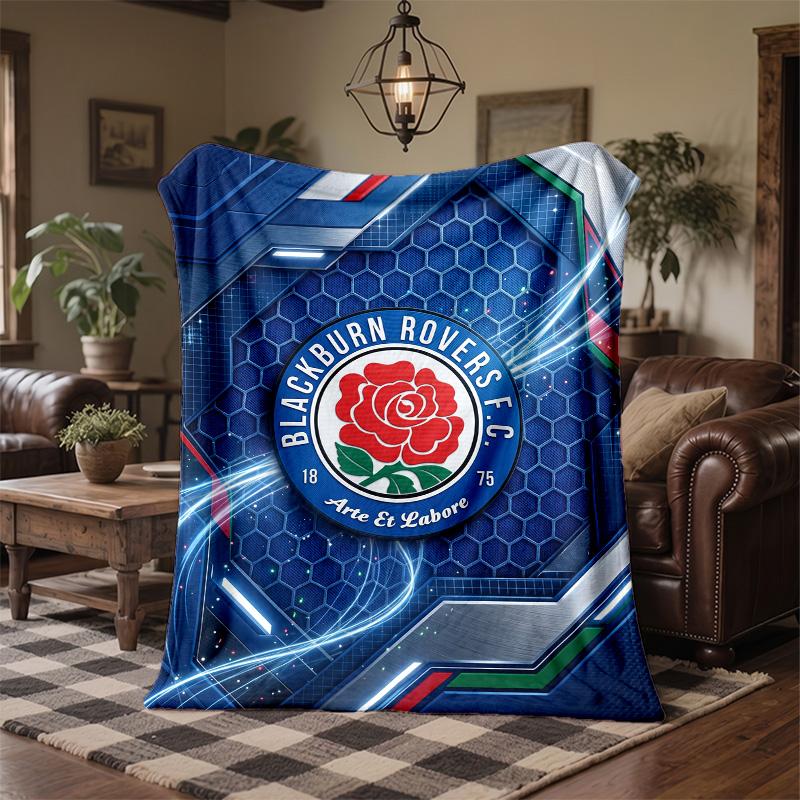 Blackburn Rovers Football Print Flannel Blanket Soft Warm Sofa Bed Throw Blanket For Home Office Bedroom