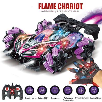New RC Drift Car With Music Led Lights 2.4G Glove Gesture Radio Remote Control Spray Stunt Cars 4WD Electric Children Toys Gift