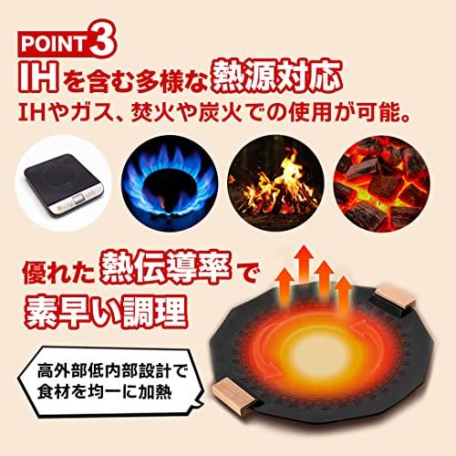 SWAG GEAR Multi-Griddle Pan, Grill, Camping, Maifan Stone Coating, Non-Stick, Induction Compatible, Storage Bag Included (Medium, White)