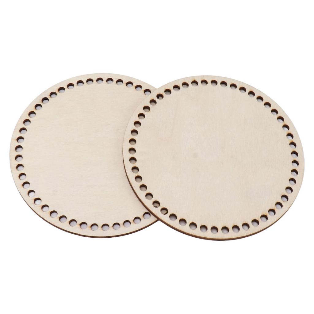 2 Stk. Häkelboden aus Holz Rund Häkelkorb Holzboden für DIY Korbtaschen