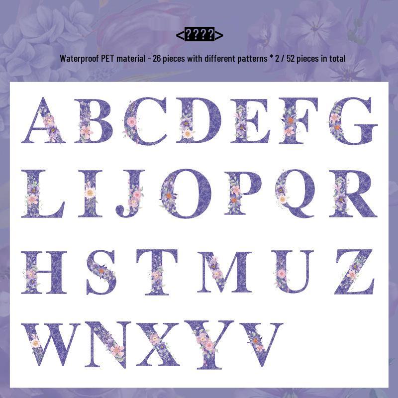 Duo Hua Lin Series: Retro Floral Letter Stickers for Kids Journals and Crafts