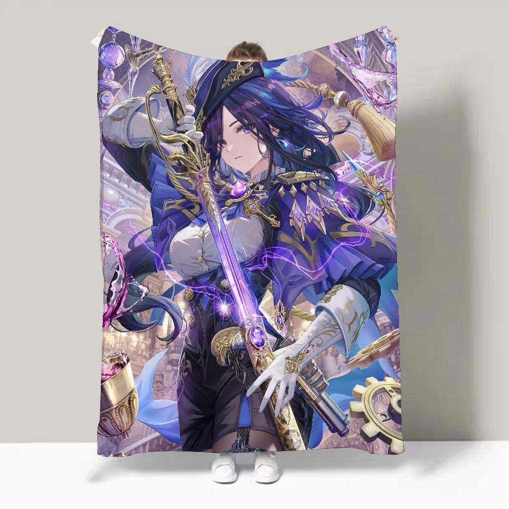 Game Genshin Lmpact Clorinde Blanket Design Lightweight  For Dorms, Naps, Living Room, Office,Sofa,All-Season