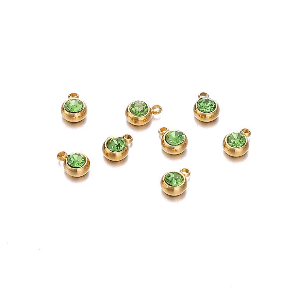 20 Stück 6mm Edelstahl Strassperlen Goldfarbe Kristall Anhänger für DIY Halskette Armband Charm Schmuckherstellung