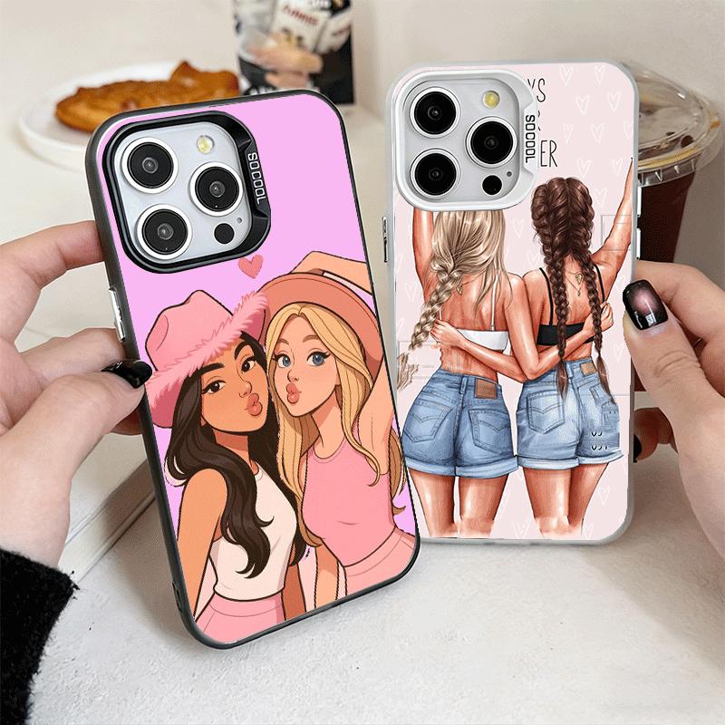 Best Friends Forever Girls Soft Phone Case for iPhone 15 16 17 Pro Max 17Air 16E 14 Plus 13 12 Mini Shockproof Cover Back Shell