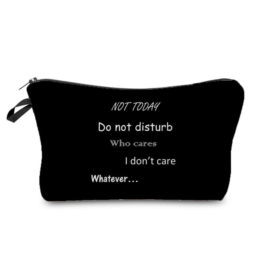 Women English Alphabet Print Cosmetic Bag Toiletries Organize Travel Storage Case 6696