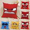 Cartoon Expressions Of Angry Eyes 2 Pillow Case Cotton Linen Fabric Square Zipper Pillowcase Home Decorative Living Room