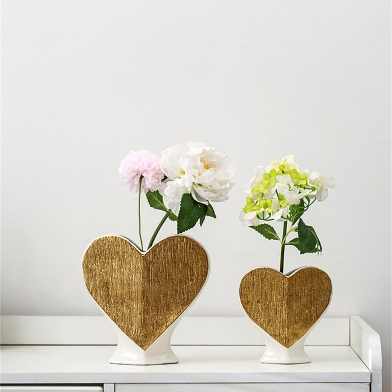 Flower Vase Heart Shaped Flower Pots Unique Decorative Vase for Home Wedding Valentines Day Gift Desktop Living Room