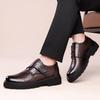 55 Men'S Shoes Casual Shoes Outdoor Tooling Big Head Leather Shoes Spring And Autumn Low-Top Velcro Foot Platform Single Shoes