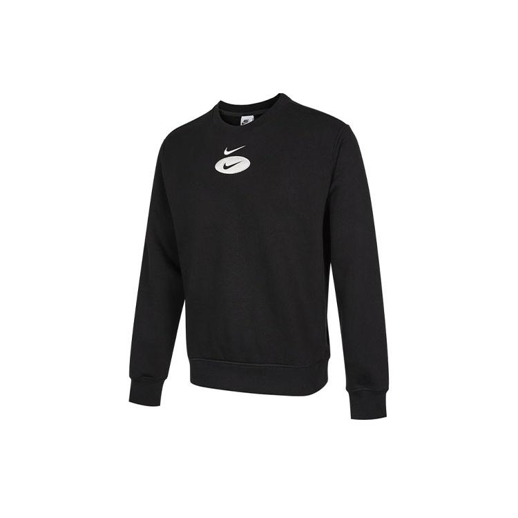 Men s Nike As Nsw Sl Bb Crew Casual Sports Fleece Lined Round Neck Long Sleeves Black DM5461-010 XL