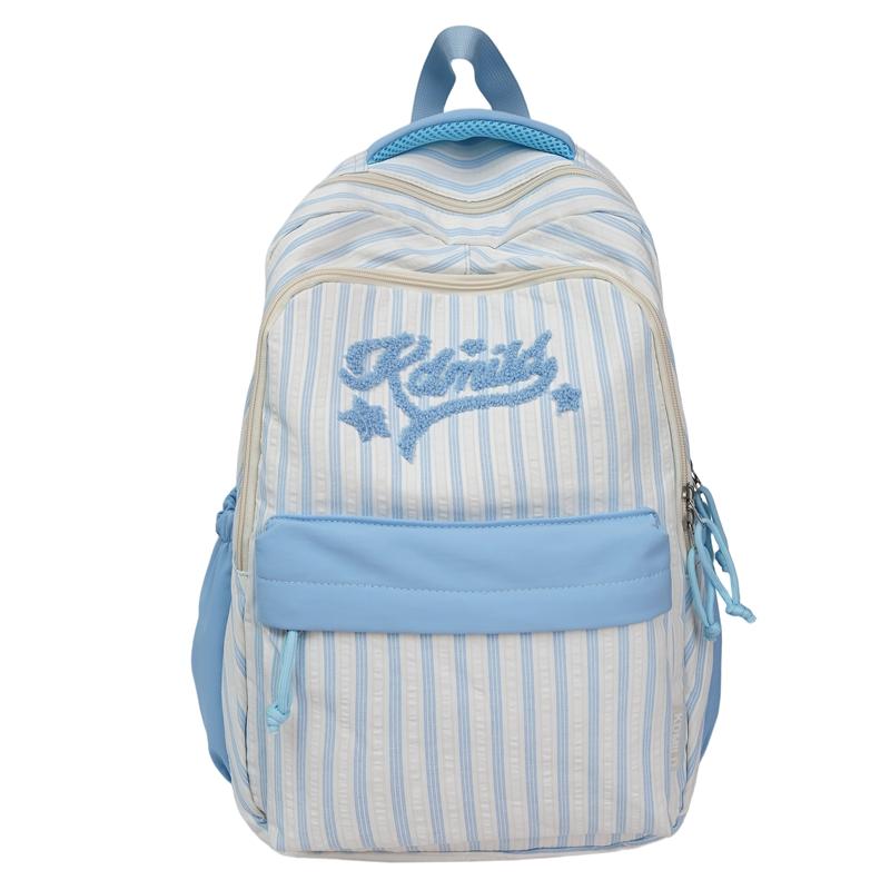 

Рюкзак в полоску для старшеклассников, рюкзак большой вместимости синий