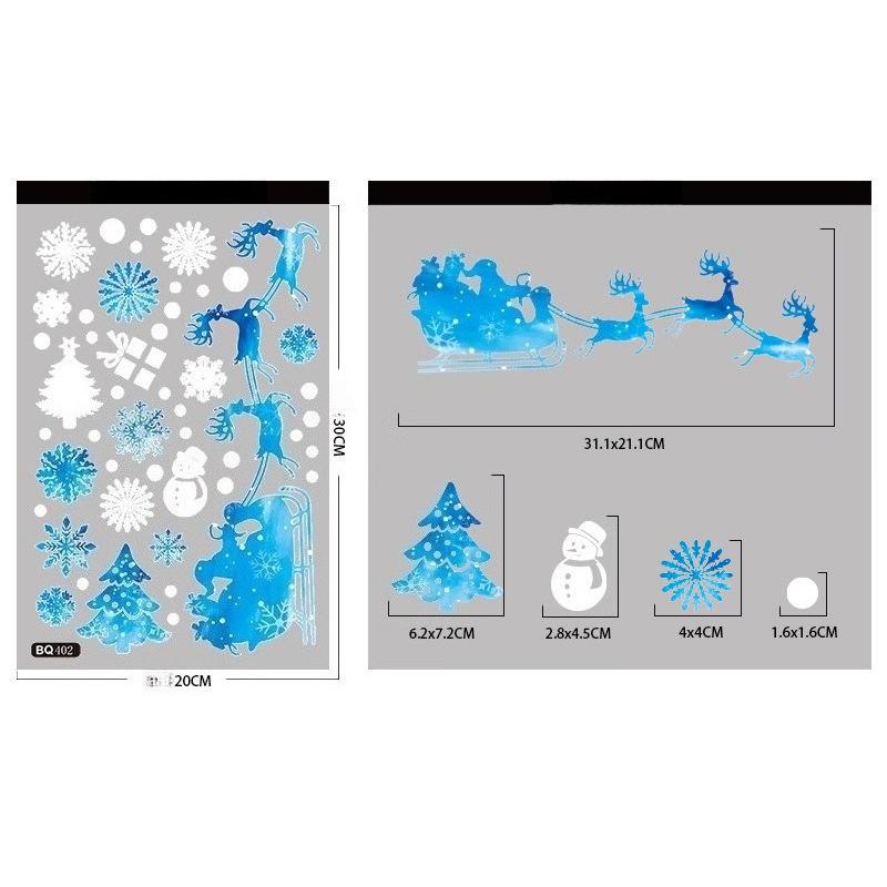 1 folha de adesivos de vidro estáticos de floco de neve, decoração de feliz Natal, decoração para casa, adesivos de janela de floco de neve, papel de parede de ano novo
