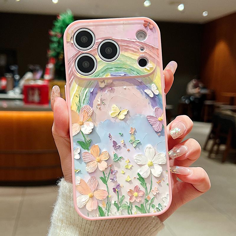 Colorful Floral Pattern Case For iPhone 17 Pro Max Hybrid TPU+PC Magnetic For Magsafe Matte Cover For iPhone 16 Pro Max 15 14 13