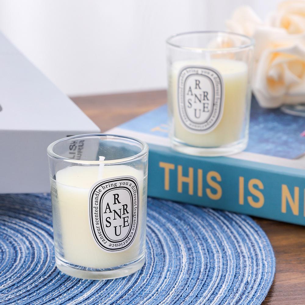 

N Romantic Scented Candle Gift Set - Elegant Glass Cup for Home & Party English Pear & Freesia прозрачный