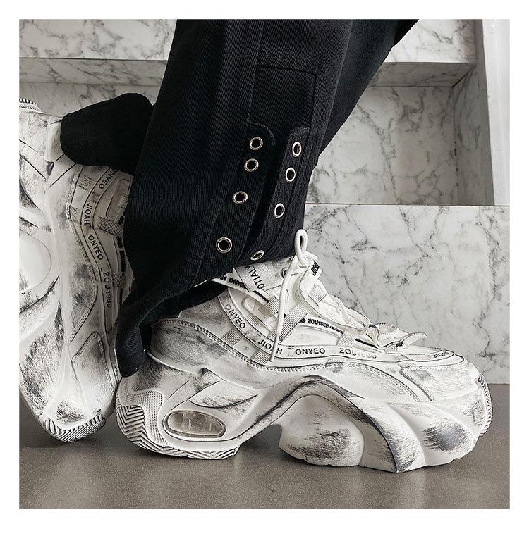 Z Brand Men's 2025 Height-Boosting Retro Sneakers - Breathable, Casual, Autumn Dad Shoes with Thick Soles.