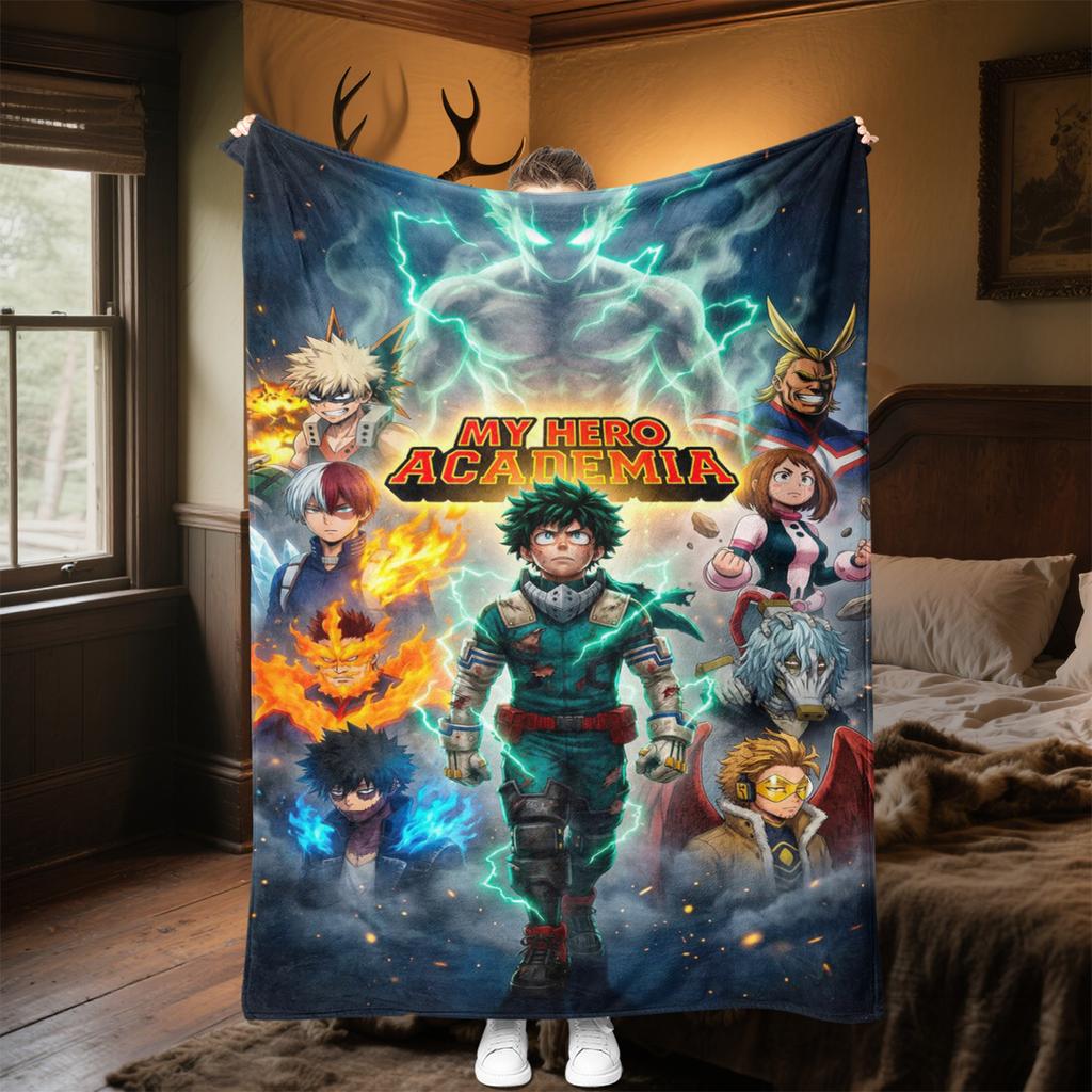Hero Academia Anime Blanket Soft Comfortable All Seasons Suitable Sofa Office Nap Travel Festive Gift