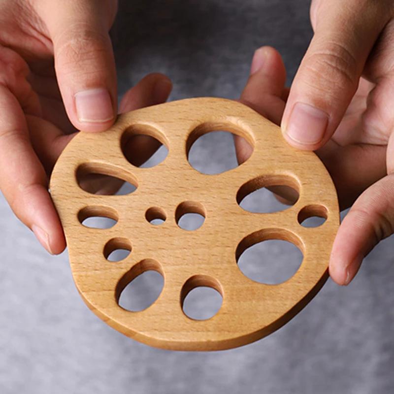 3 Stück Holz-Untersetzer Tassenunterlage Teetassen-Untersetzer-Set Heißgetränke-Untersetzer für Tassen Couchtisch-Platzset Küchenzubehör