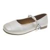 Fashion 2025 Women's Mary Jane Shoes Round Toe Flat Sole One-length Strip Shallow Mouth Shoes Casual Women's Shoes in The Korean Style