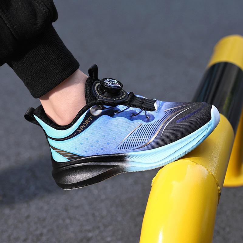 Boys' sports shoes spring and autumn new mesh breathable trend casual shoes racing lightweight soft sole children's running shoes