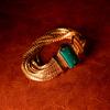 Light Luxury European American Fashion Retro Style Elegant Gold Chain Inlaid Turquoise High-End Short Necklace Bracelet Set