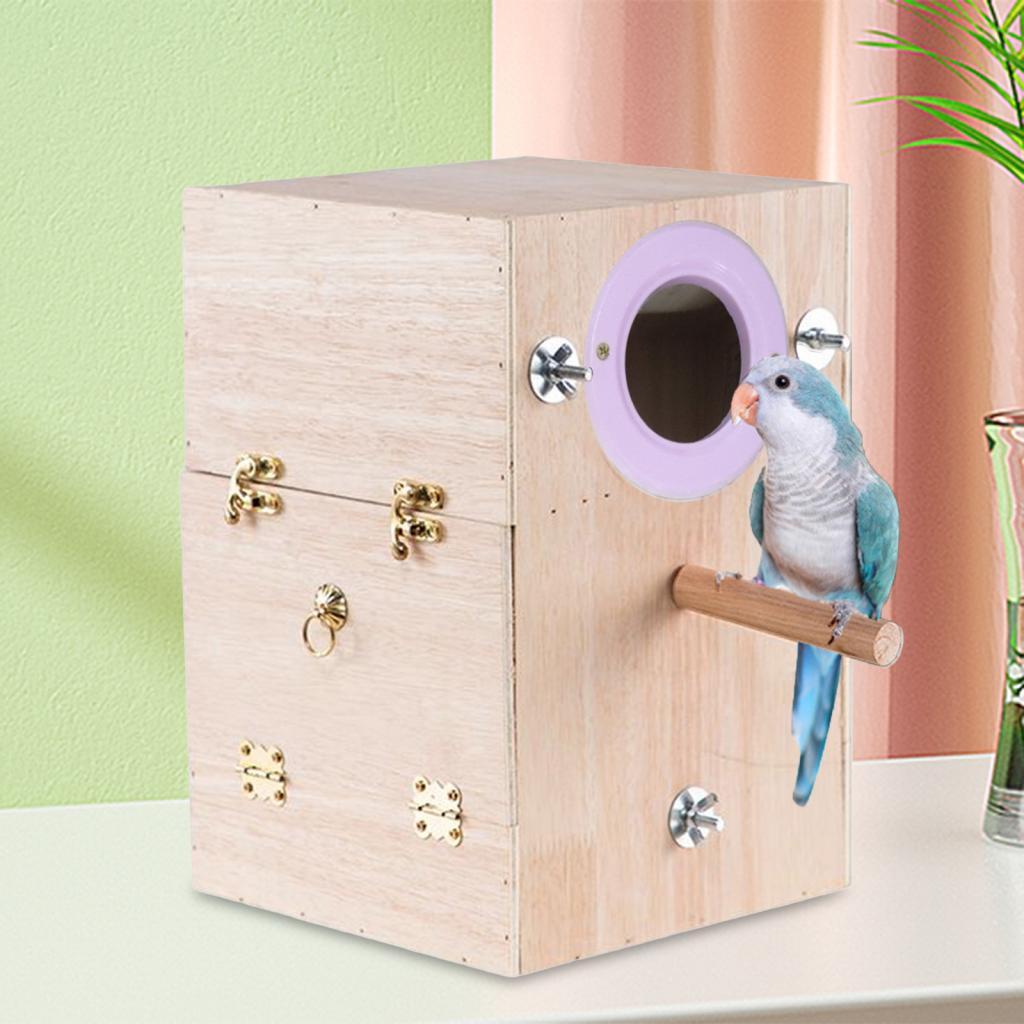 Parrot Breeding Box Birdhouse Wooden Birdhouse for Cockatoo Parakeet Garden