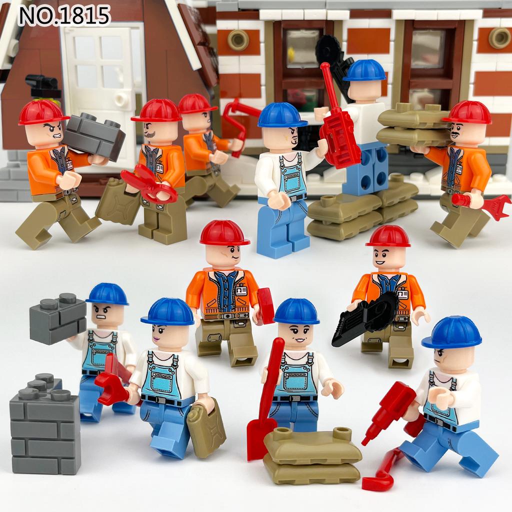 1815 City Series of Construction Project Lidský model skládající se z malých částic Stavebnicové hračky