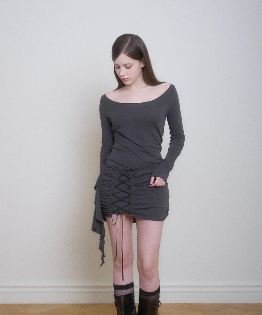 Beliar Vera Corset Dress Dark Gray