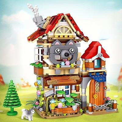 Mini Forest Cabin Street View House Building Blocks Kit, DIY Brick Set For Children/Adult Christmas Gift