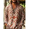 Men's Casual Style Long-sleeved T-shirt with Printed Pattern