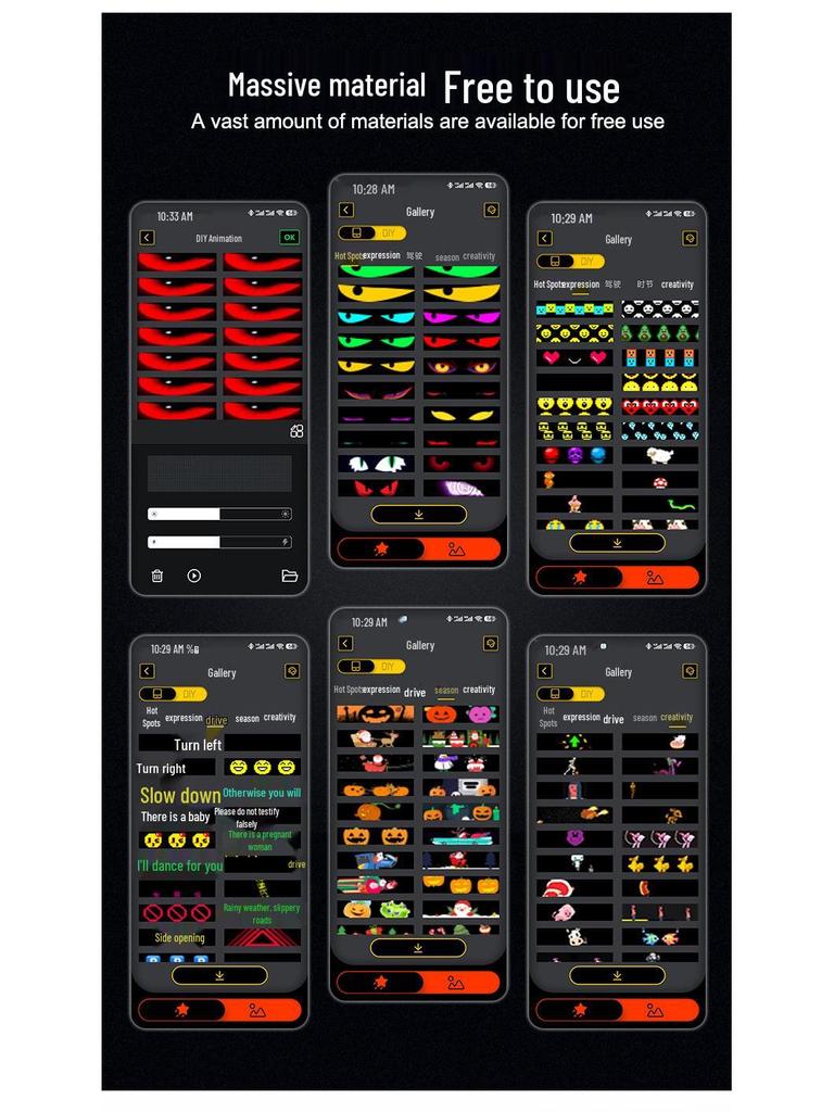 Truck Eye LED Bluetooth Dynamic Light Screen - Flexible Car Decoration