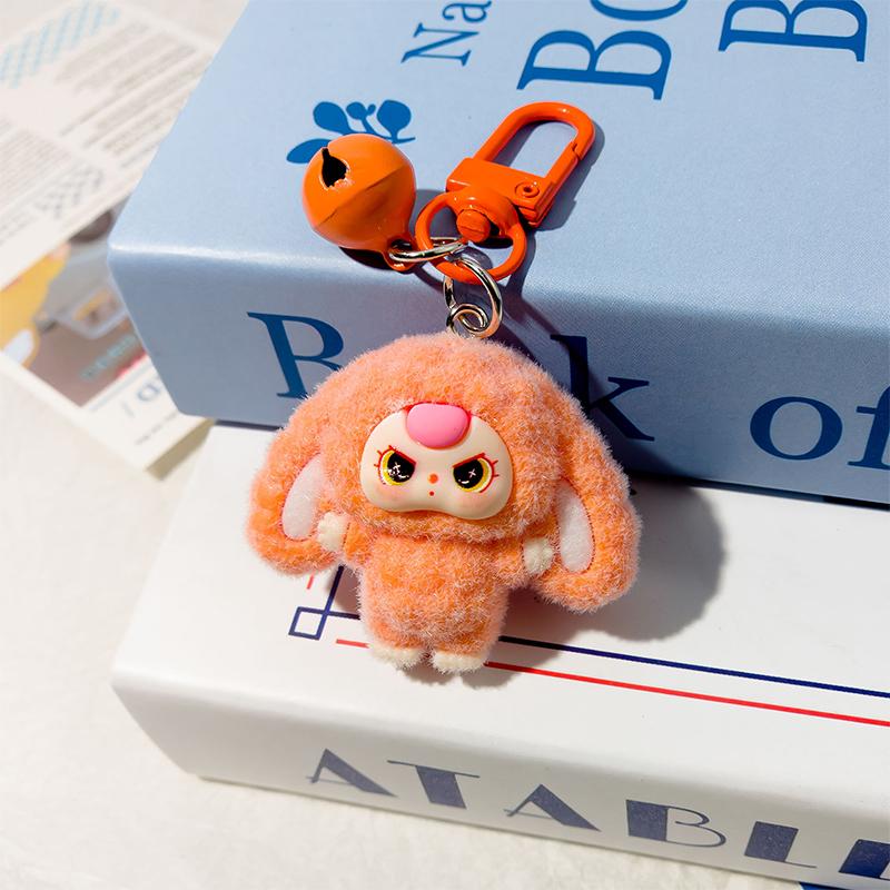 Cartoon Flocking Big Eared Doll Keychain Pendant Cute  Doll Keychain Exquisite Backpack Decoration Accessories Gifts