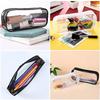Solid Color Transparent Waterproof Pencil Case – Large Capacity Makeup & School Supply Organizer for Girls and Office Use