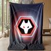 Wolverhampton Wanderers Football Print Flannel Blanket, Soft Warm Lightweight Throw Blanket for Sofa Bed Camping