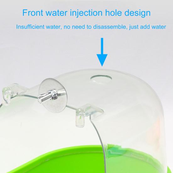 Bird Bathtub Water Injection Hole Washing Dry Cleaning Plastic Thicken Parrot Bath Box Bird Supplies