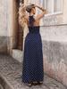 2026 Polka Dot Halter V-Neck Retro Holiday Dress