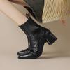 Women's shoes British Martin boots autumn and winter new retro single boots Chelsea thick heel square head short boots women