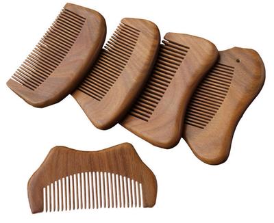 Custom Logo Natural Green Sandalwood Hair Combs