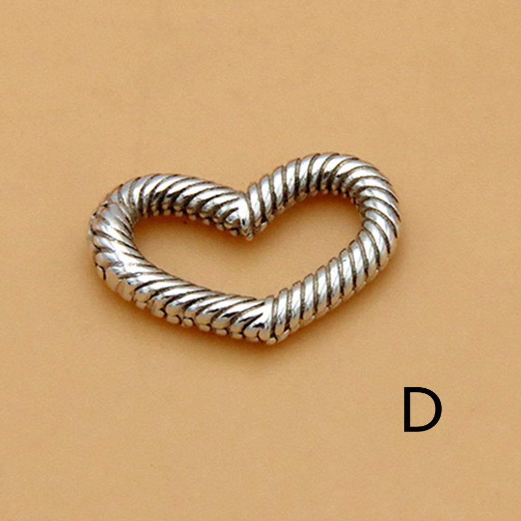 Silver Heart Buckle Necklace Enhancer Shortener Love Heart Clasp DIY Bracelet Pendant Jewelry Connector