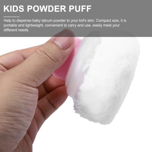 FRCOLOR Baby Powder Puffs, Set of 2, Powder Case Container, Talcum Powder, Empty, Pink, Baby Powder, Plush Puff, Kids Powder Puff, For Babies and Chil