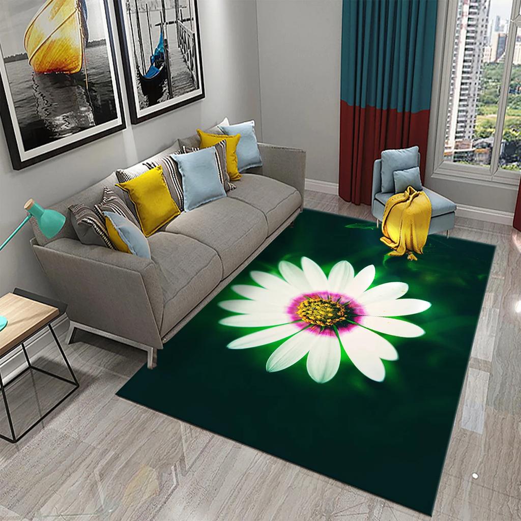 Little Daisy Flower Carpet Butterfly Flower Carpet Bathroom Anti-slip Rugs Living Room Bedroom Entrance Home Decor Mat Carpet