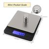 Small Digital Food Kitchen Scale Jewelry Laboratory Measuring Scale Black Mini Pocket Type 3000g01g with Peeling Function 2 Tra