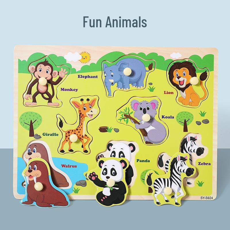 Wooden Alphanumeric Puzzle Board for Kids – Educational, Cognitive Matching & Hand Grab Toy