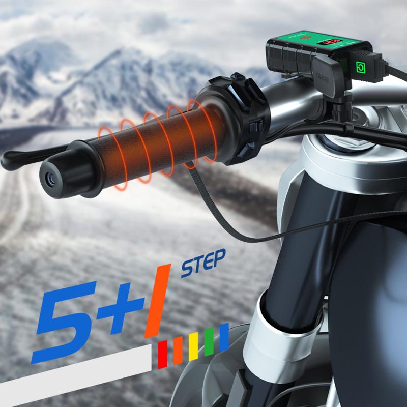 

WUPP CSZH-974G1 Electric Handlebar Grip with Memory Function Motorbike Heated Grip with 6 Temperature Adjustable Type A