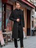 2025 Men's Wool Trench Coat - British Classic, Business Casual, Available in European and American Sizes, Elegant Long Over-the-Knee Design