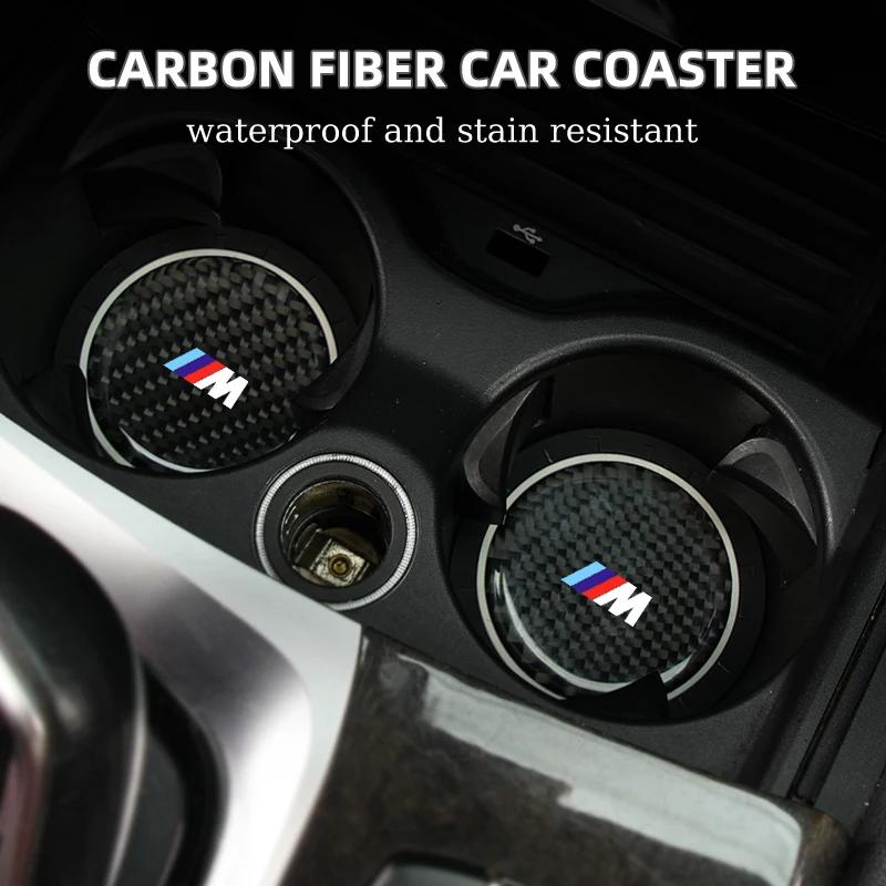 Nouveau 2 PCS Porte-gobelet intérieur de voiture Tapis pour tasse d'eau Tapis étanche Pour BMW M Performance Série 1 2 3 4 5 7 X2 X3 X4 X5 X6 X7 M2 M3