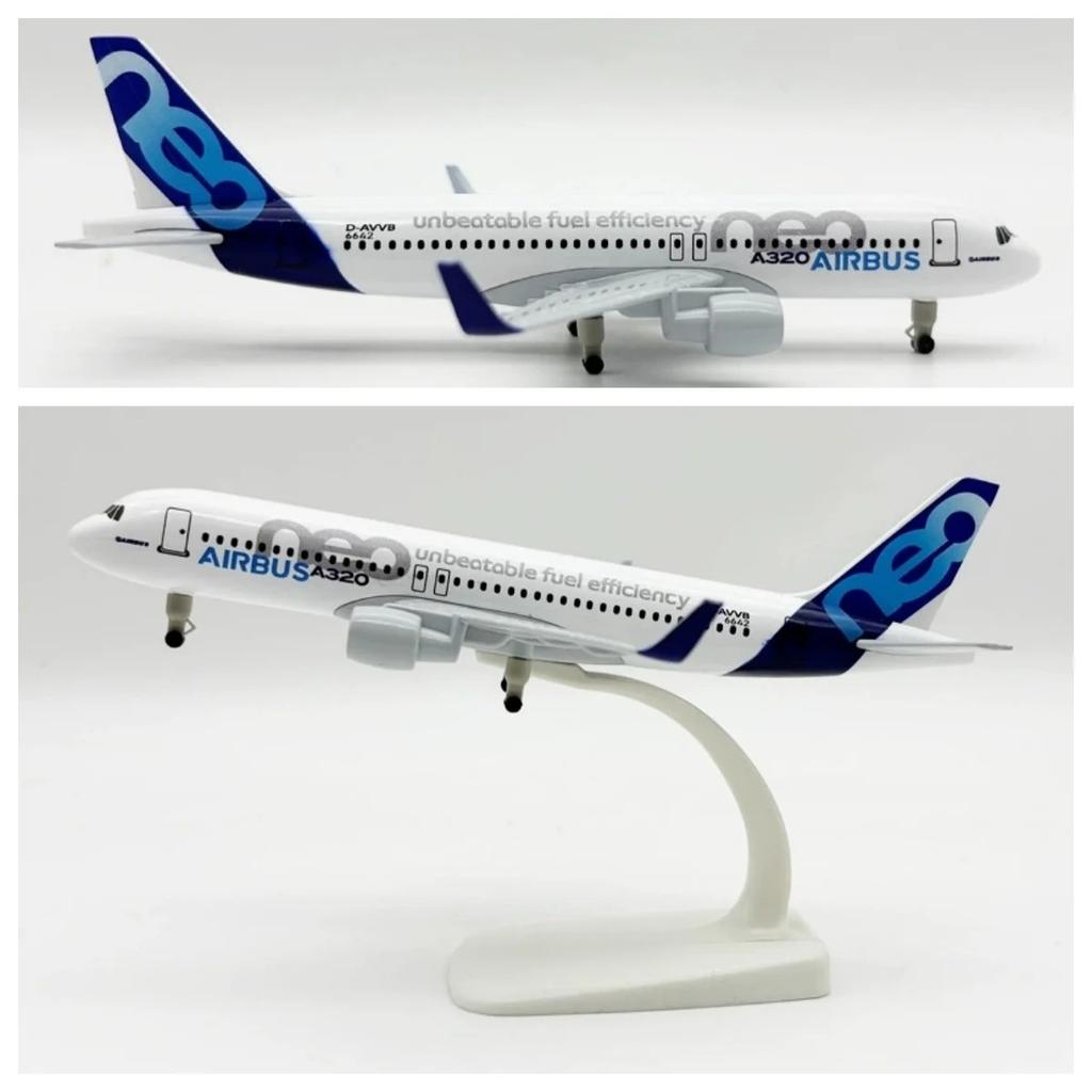 Avion à l'échelle en métal 20CM A320 NEO Prototype Alliage Simulation Statique Avion Jouet Aviation avec Roues Modèle Collection Affichage