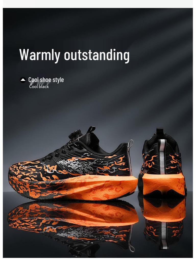 Cross 2025 Fluorescent Running Shoes: Soft Sole Carbon Plate, Parent-Child Couple Style, Heartbeat Design.